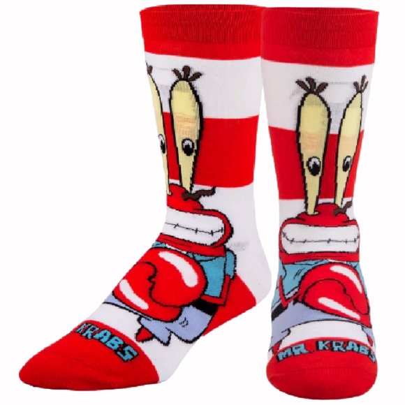 Mr. Krabs Red Athletic Crew Socks - NEW Fast Ship - Picture 1 of 2